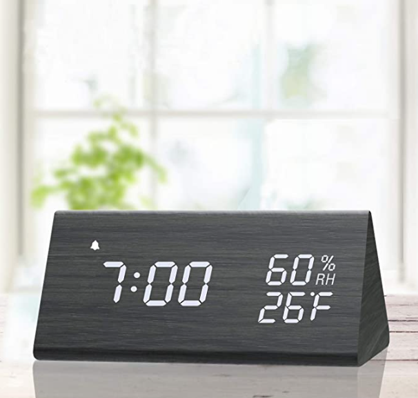 Wooden Digital Alarm Clock