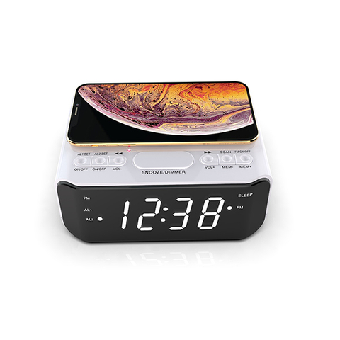 Bluetooth Clock Radio with Wireless Charging